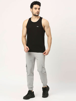 Men's Racerback Sports Vest - Black - 6