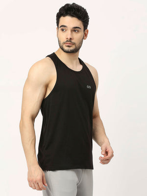 Men's Racerback Sports Vest - Black - 4