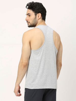 Men's Racerback Sports Vest - Grey Melange - 2