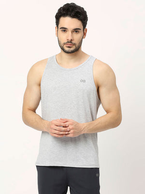 Men's Racerback Sports Vest - Grey Melange - 1
