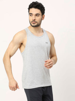 Men's Racerback Sports Vest - Grey Melange - 4