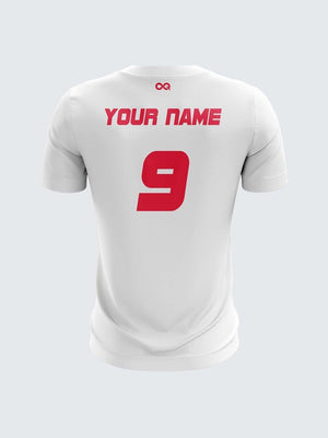 Men Pink Printed Cricket Jersey Sportsqvest