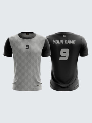 Men Grey Printed Cricket Jersey Sportsqvest