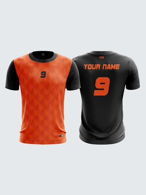 Men Orange Printed Cricket Jersey Sportsqvest