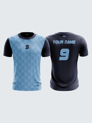 Men Light Blue Printed Cricket Jersey Sportsqvest