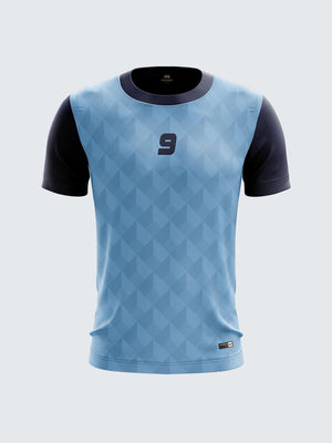 Men Light Blue Printed Cricket Jersey Sportsqvest