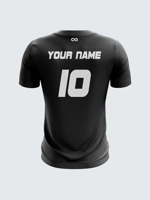Men Black Printed Cricket Jersey Sportsqvest