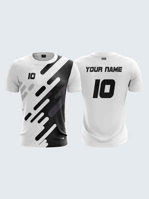 Men White Printed Cricket Jersey Sportsqvest