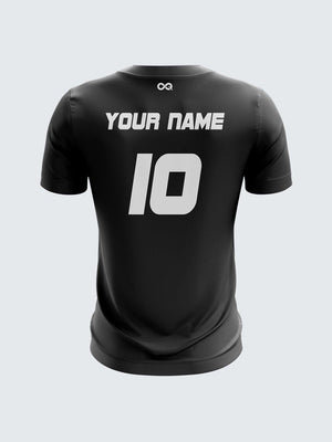 Men Black Printed Cricket Jersey Sportsqvest