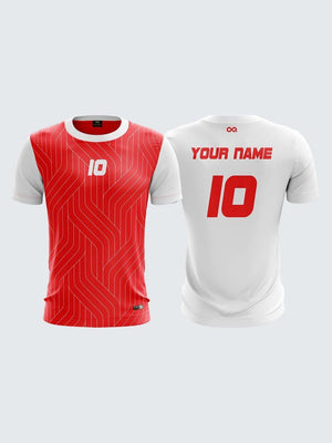 Men White Printed Cricket Jersey Sportsqvest