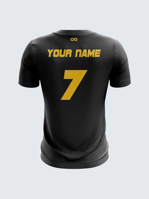 Men Black Printed Cricket Jersey Sportsqvest