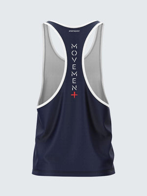 Men Racerback Navy Blue Vest-1664NB
