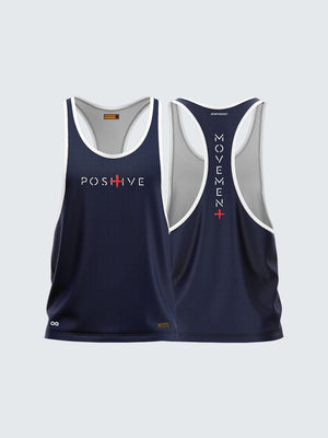 Men Racerback Navy Blue Vest-1664NB
