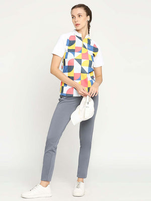 Women's Grey Golf Pants with Welt Pockets  - 5