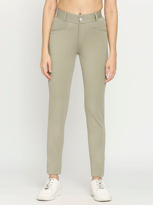 Women's Green Golf Pants - 1