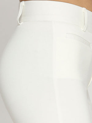 Women's White Golf Shorts with Welt Pockets - 6