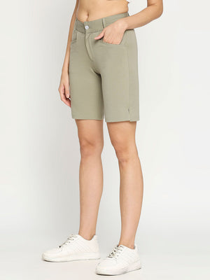 Women's Regular Green Golf Shorts - 3