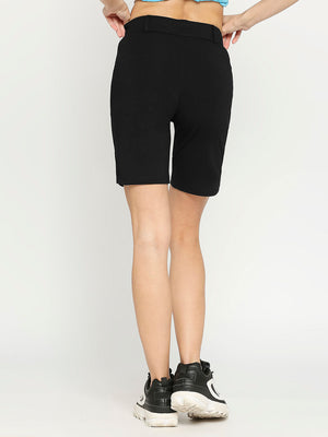 Women's Regular Black Golf Shorts - 2