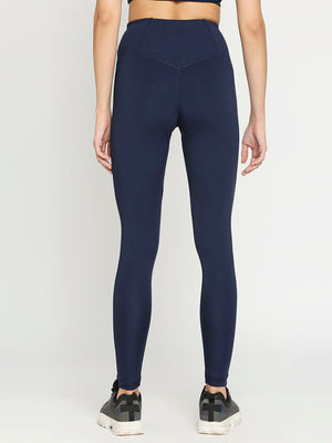 Women's Sports Leggings - Navy Blue - 2