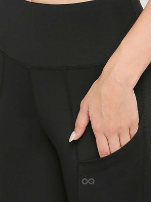 Women's Flared Sports Leggings - Black - 4