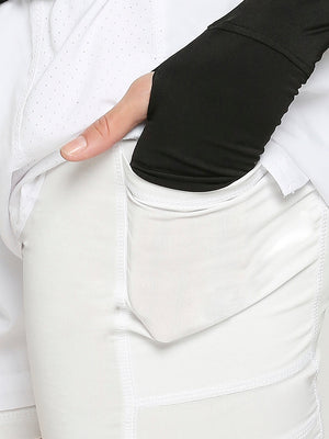 Women's White Activewear Shorts - 5