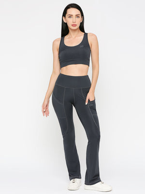 Women's Racerback Sports Bra - Charcoal - 5