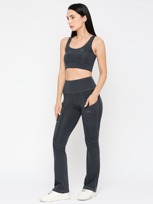 Women's Racerback Sports Bra - Charcoal - 3