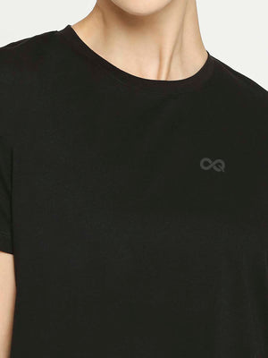 Women's Black Oversized Sports T-Shirt - 6