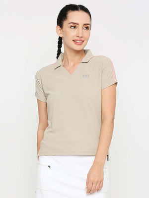 Women's Brown Tennis Polo - 1