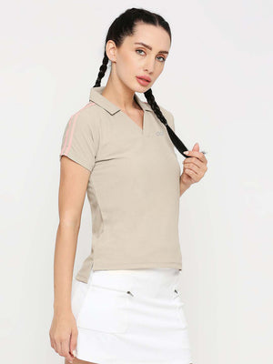 Women's Brown Tennis Polo - 4