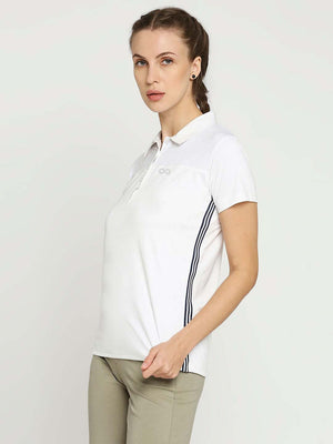 Women's White & Navy Tennis Polo - 3