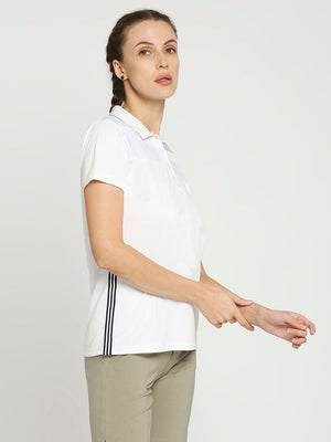 Women's White & Navy Tennis Polo - 4