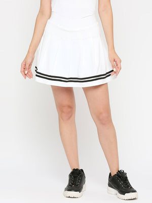 Women's White & Black Tennis Skort - 1