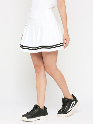 Women's White & Black Tennis Skort - 3