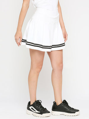 Women's White & Black Tennis Skort - 4