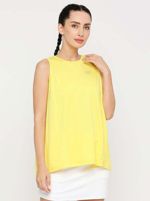 Women's Yellow Flared Tennis Vest - 1