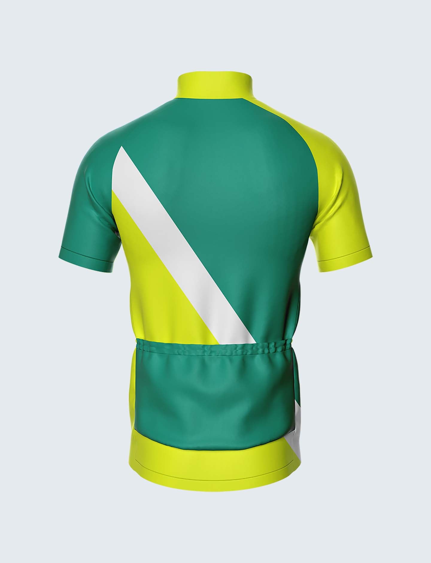 Custom Men's Quarter-Zip Cycling Jersey Green & Yellow-1930YW_CYT