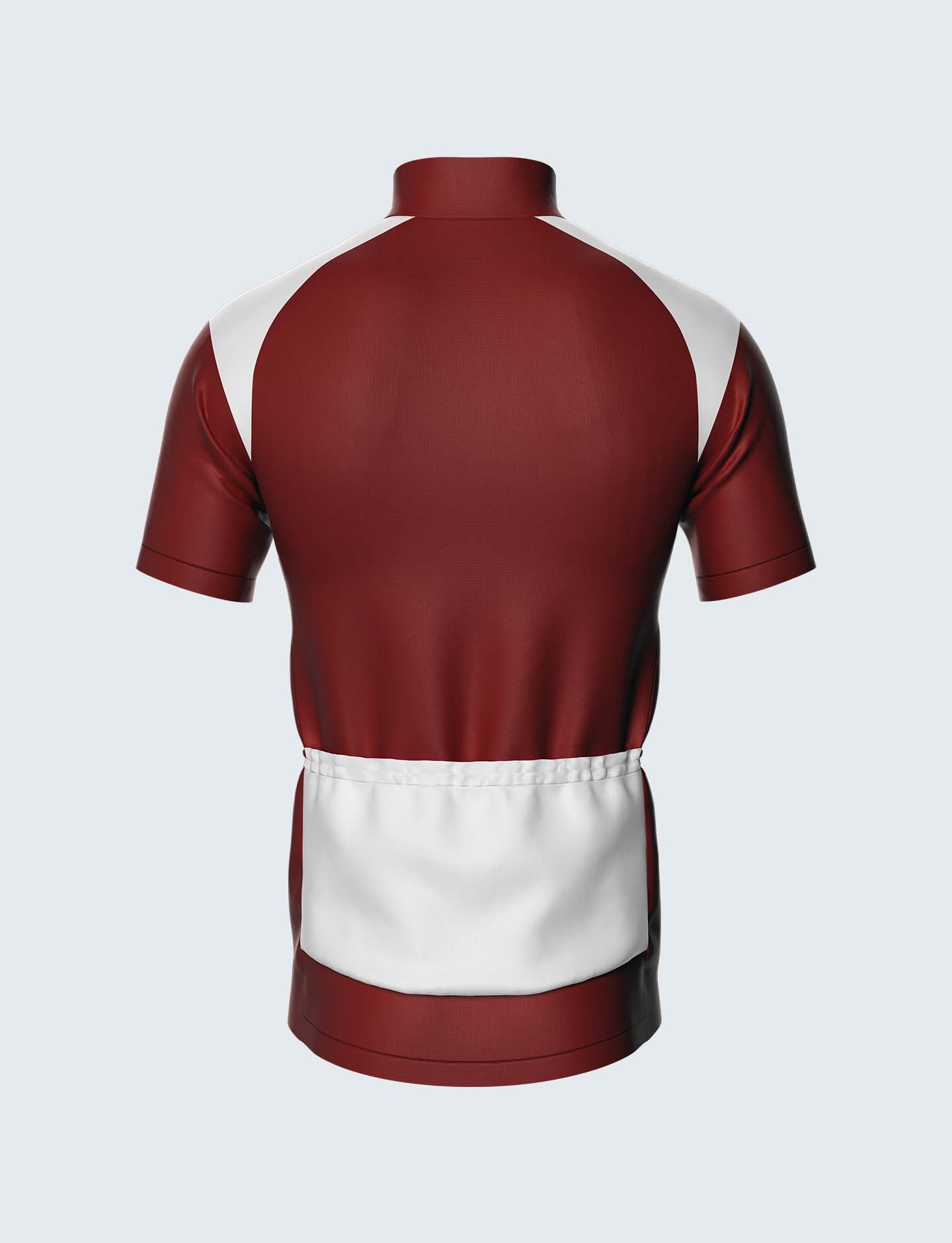Custom Men's Quarter-Zip Cycling Jersey Maroon & White - 1932MN_CYT