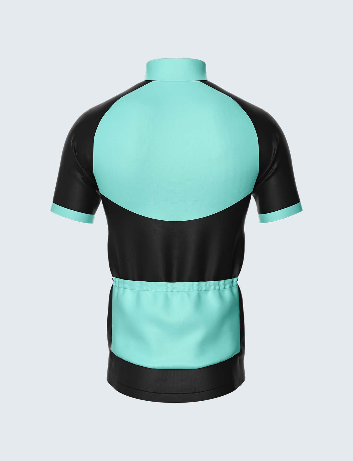 Custom Men&#39;s Quarter-Zip Cycling Jersey Aqua Blue &amp; Black - 1933BK_CYT