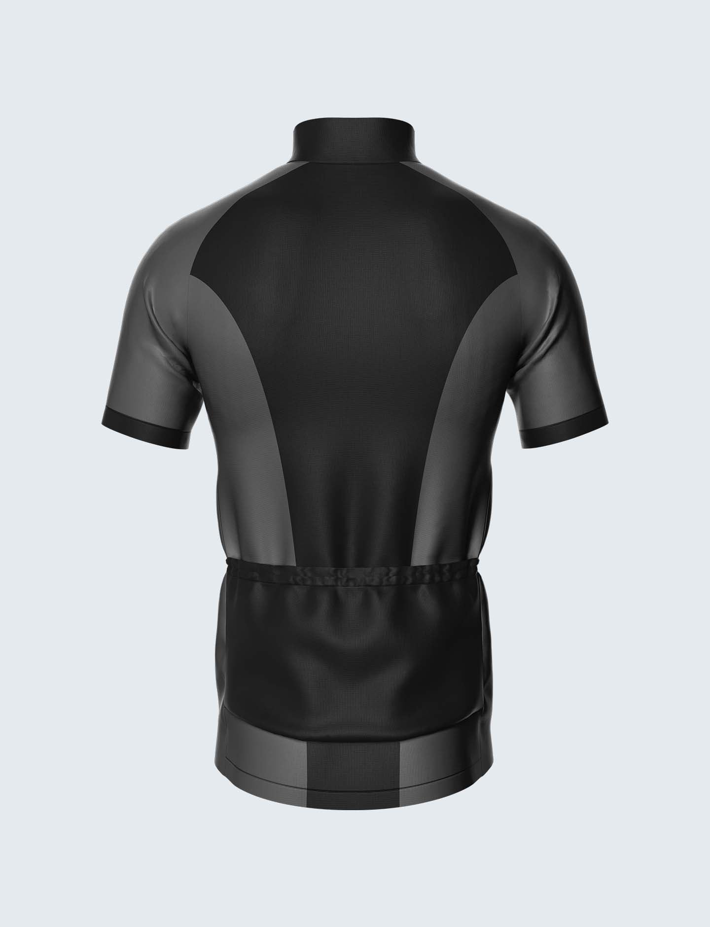 Custom Men's Quarter-Zip Cycling Jersey Black & Grey - 1935BK_CYT