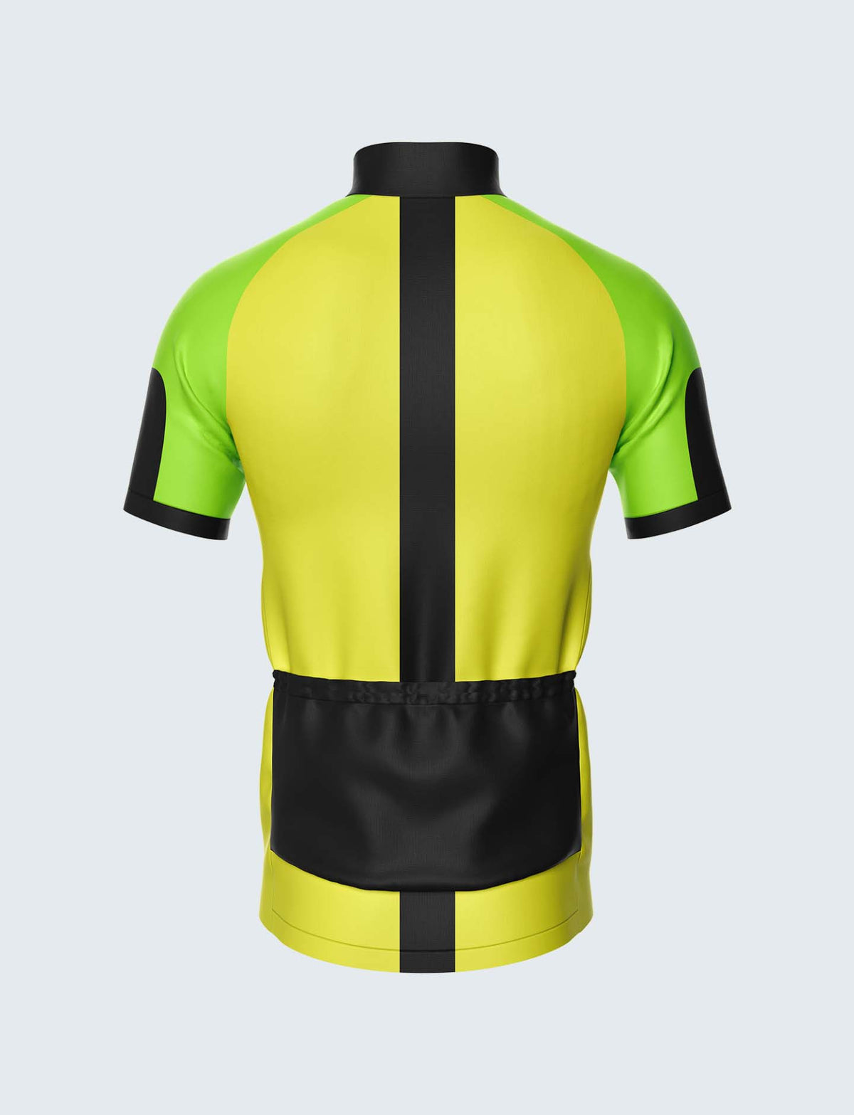 Custom Men&#39;s Quarter-Zip Cycling Jersey Green &amp; Yellow - 1936GN_CYT