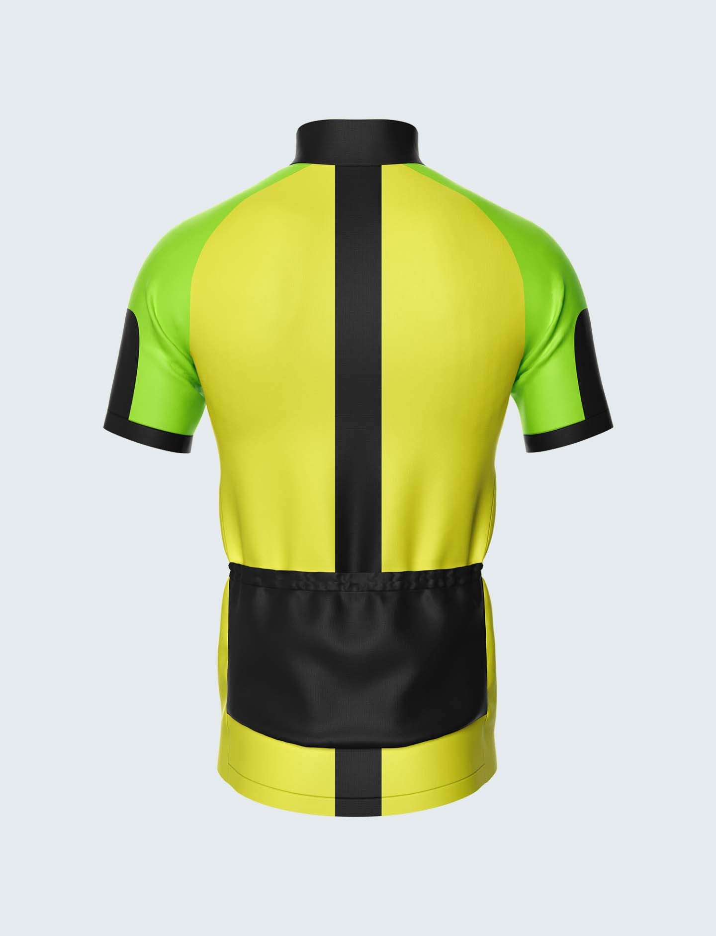 Custom Men's Quarter-Zip Cycling Jersey Green & Yellow - 1936GN_CYT