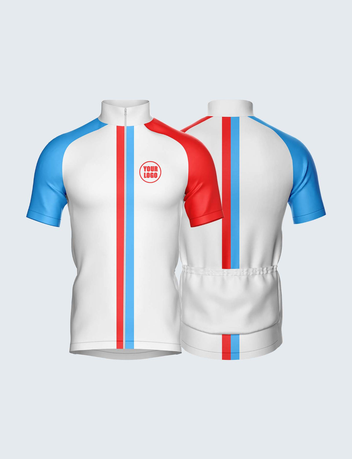 Custom Men&#39;s Quarter-Zip Cycling Jersey White - 1937WH_CYT