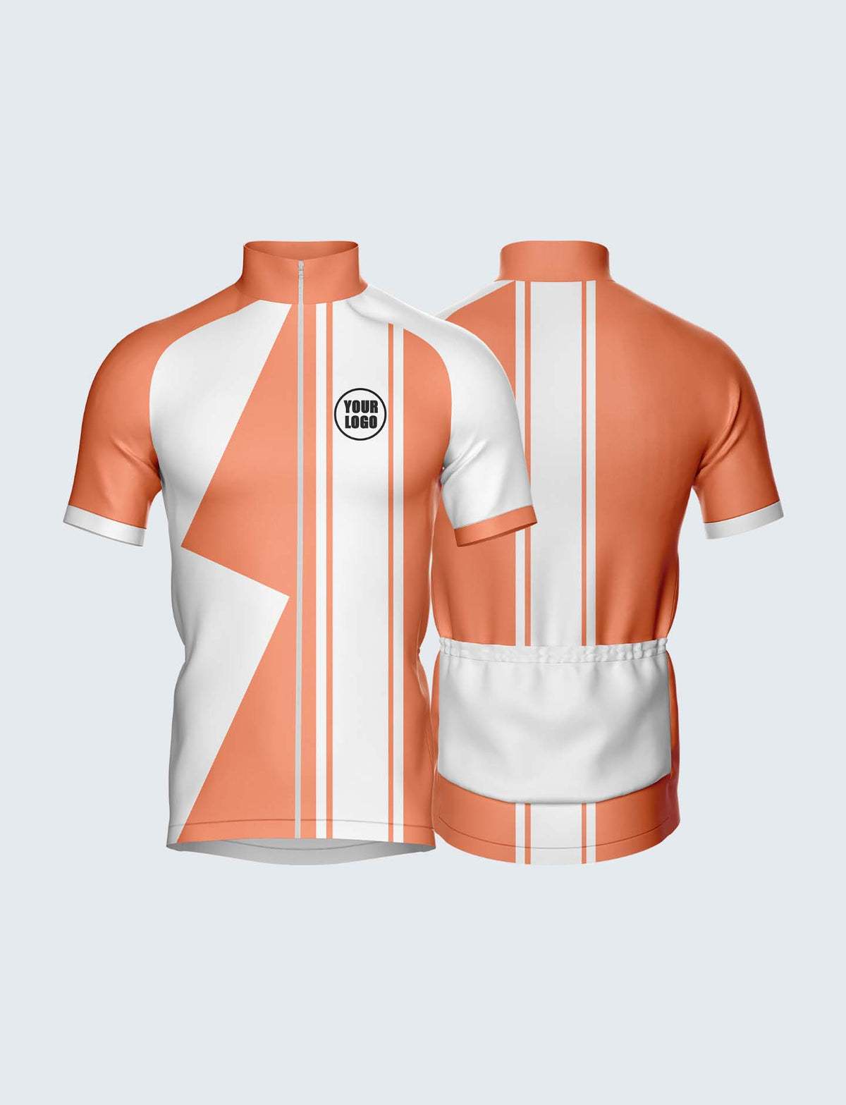 Custom Men&#39;s Quarter-Zip Cycling Jersey Light Orange - 1938LO_CYT