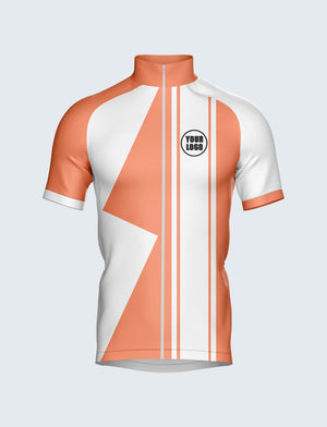 Custom Men's Quarter-Zip Cycling Jersey Light Orange - 1938LO_CYT