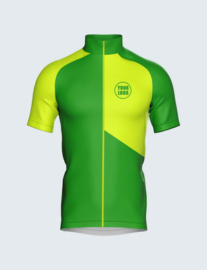 Custom Men's Quarter-Zip Cycling Jersey Green - 1939GN_CYT