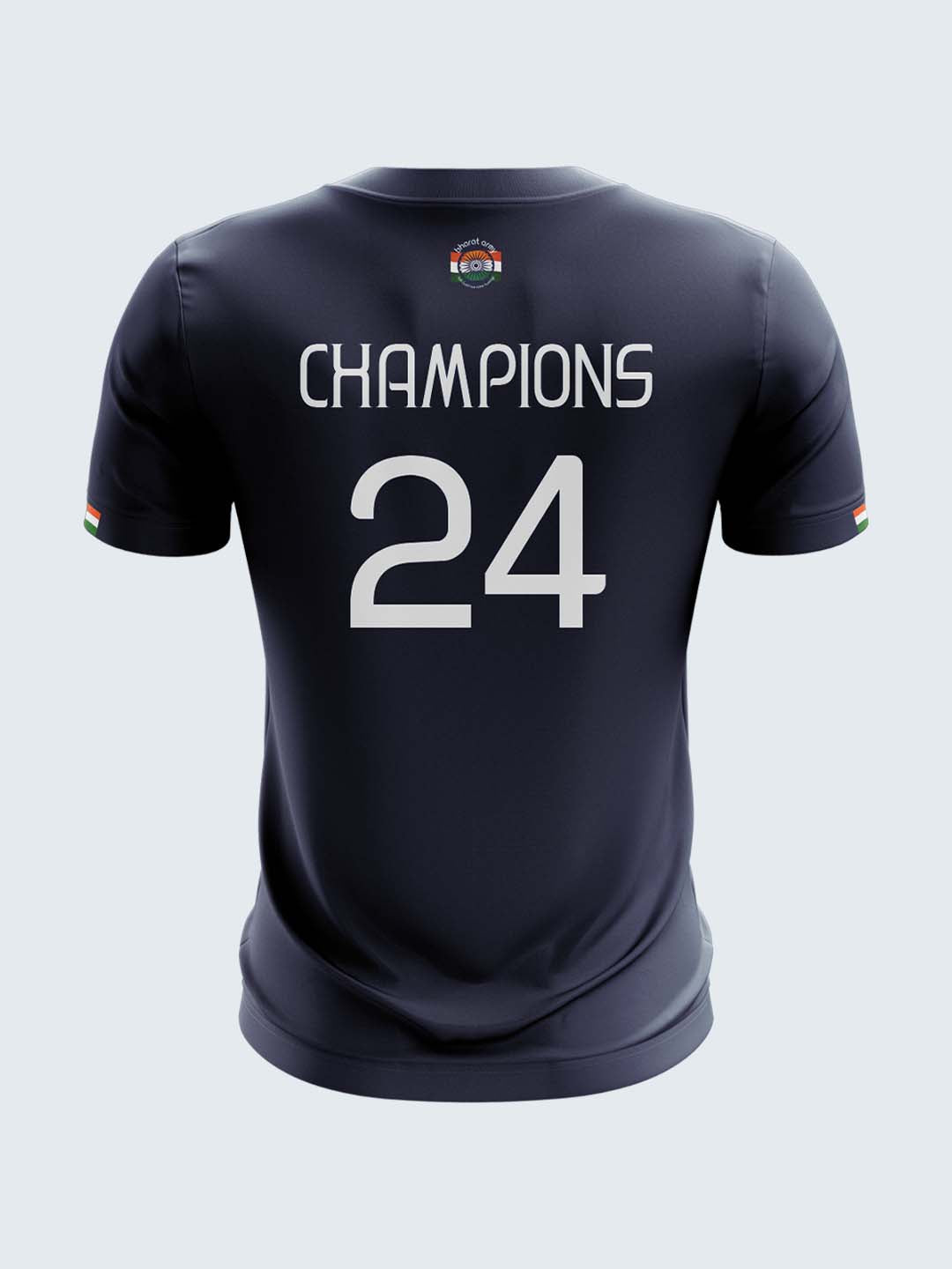 Bharat Army Champions 24 Cotton T Shirt (Navy Blue)