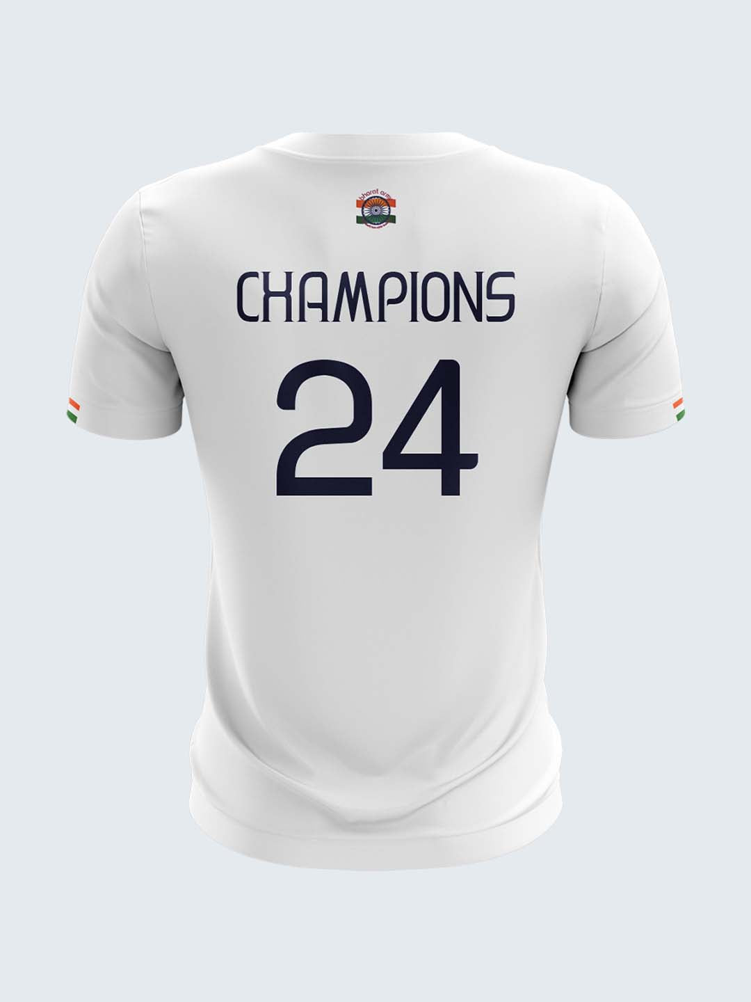 Bharat Army Champions 24 Cotton T Shirt (White)