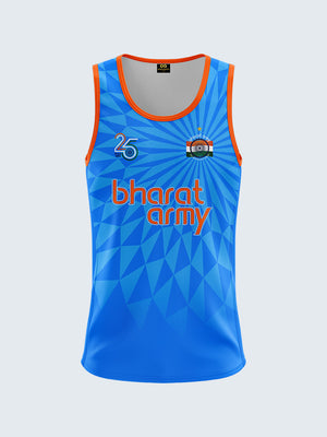 Bharat Army 25th Anniversary Edition Match Day Vest 2023 (Royal Blue) - Front