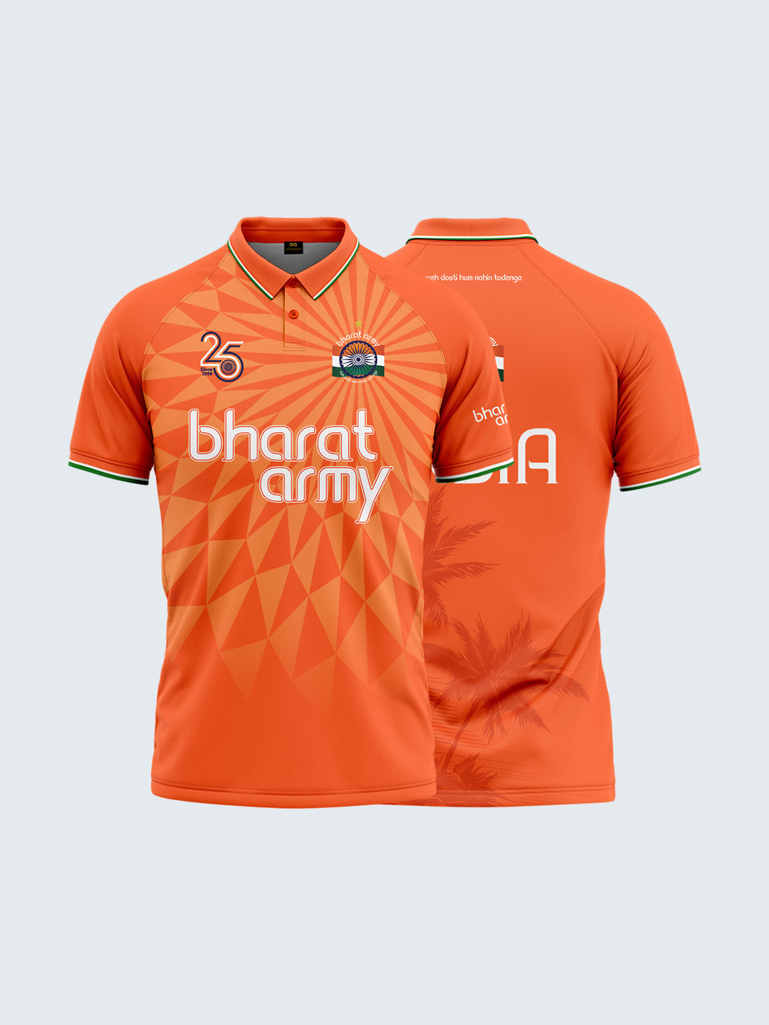 Bharat Army 25th Anniversary Edition Match Day Polo Jersey 2024 (Orange)